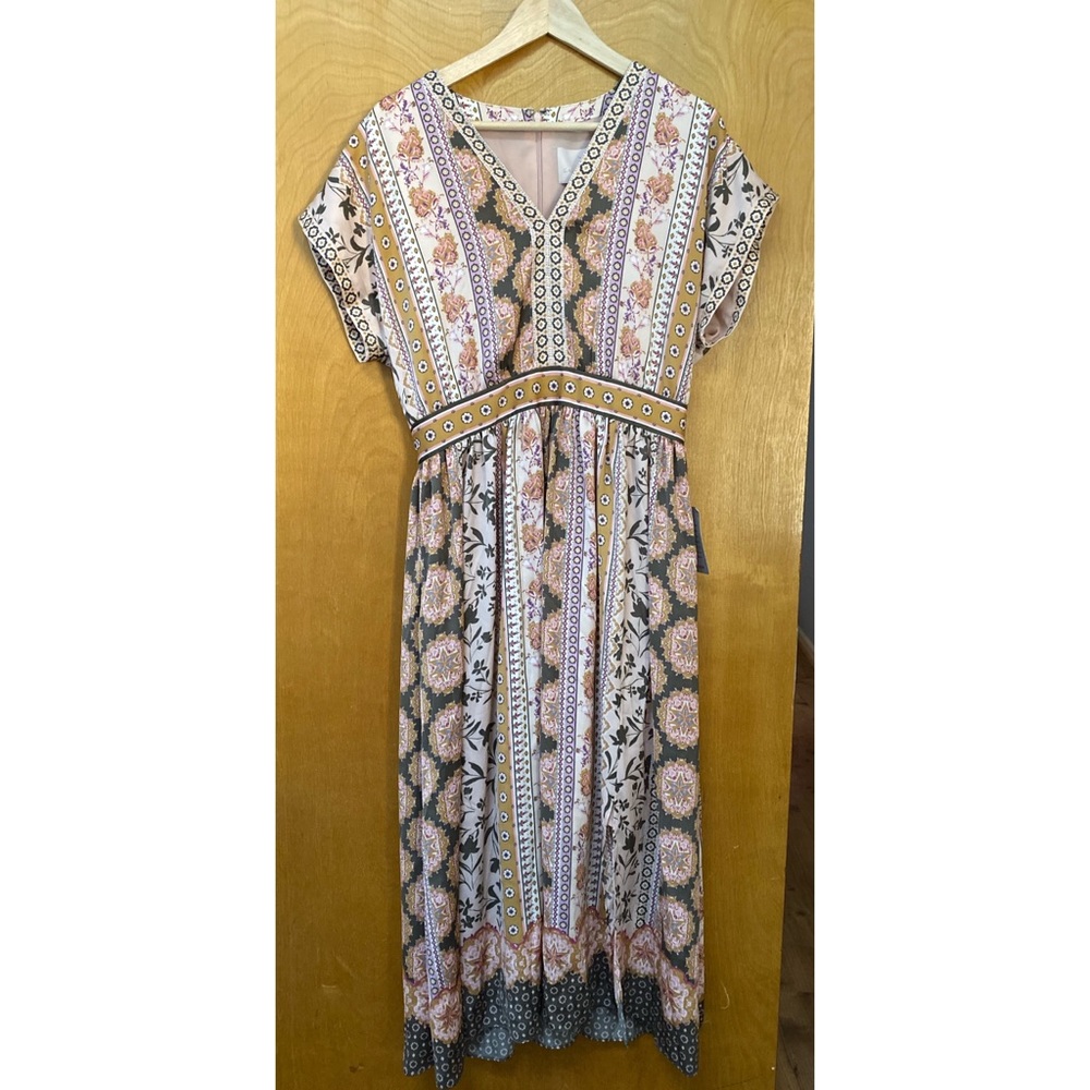 Boho printed midi dress